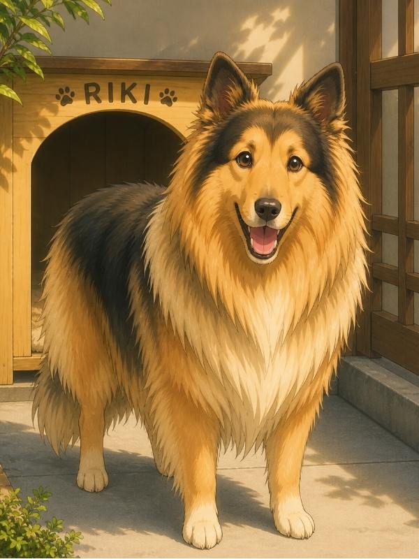 朝ドラ「ひまわり」犬のリキ（AIイラスト）