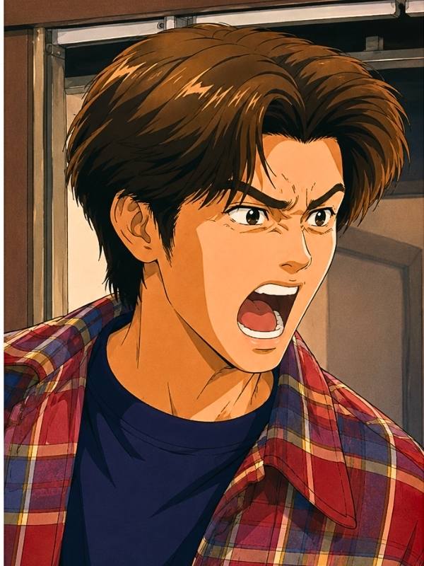 出生の秘密を知った弟・達也（遠藤雅）が怒りで声を荒げ、修羅場になる様子(ＡＩ画像)