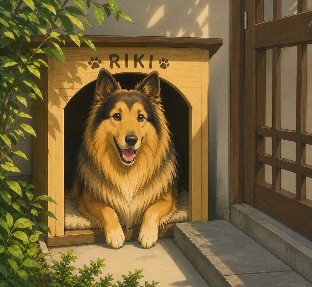 朝ドラひまわり・愛犬リキのイラスト（AI生成）