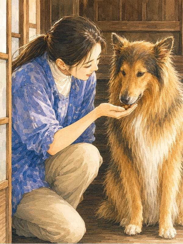 朝ドラひまわり・のぞみとリキのイラスト（AI生成）