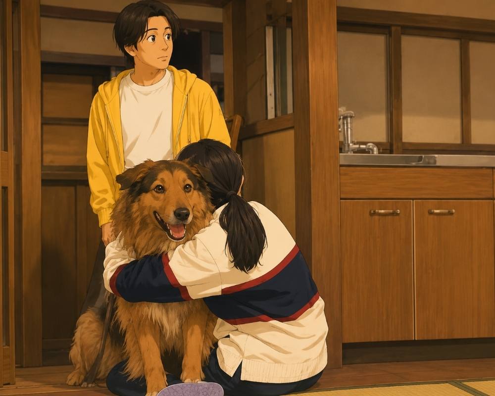 朝ドラ『ひまわり』第50話・達也がリキを連れてのぞみのアパートを訪問するシーン